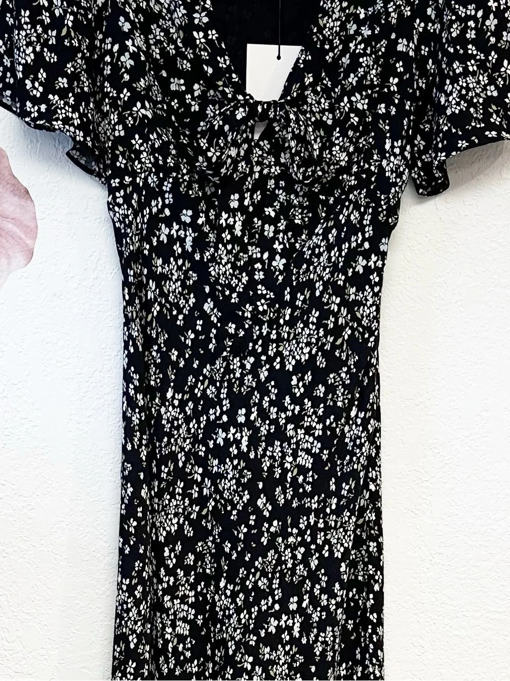 Reformation Tyra X Anthropologie Short Sleeve Tie Front Midi Dress NWT Size 2 - Picture 7 of 15